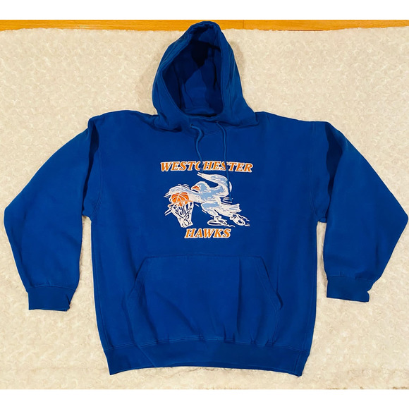 The Rock Athletic Royal Blue Basketball Thick Fleece Hoodie Sweatshirt Sz Medium - Picture 1 of 6